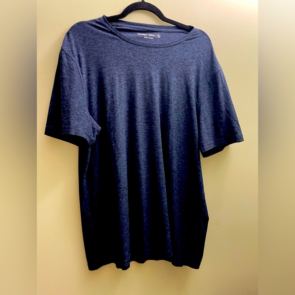 Mens Outdoor Voices Navy Heathered T-shirt Size XL 23” ptp
